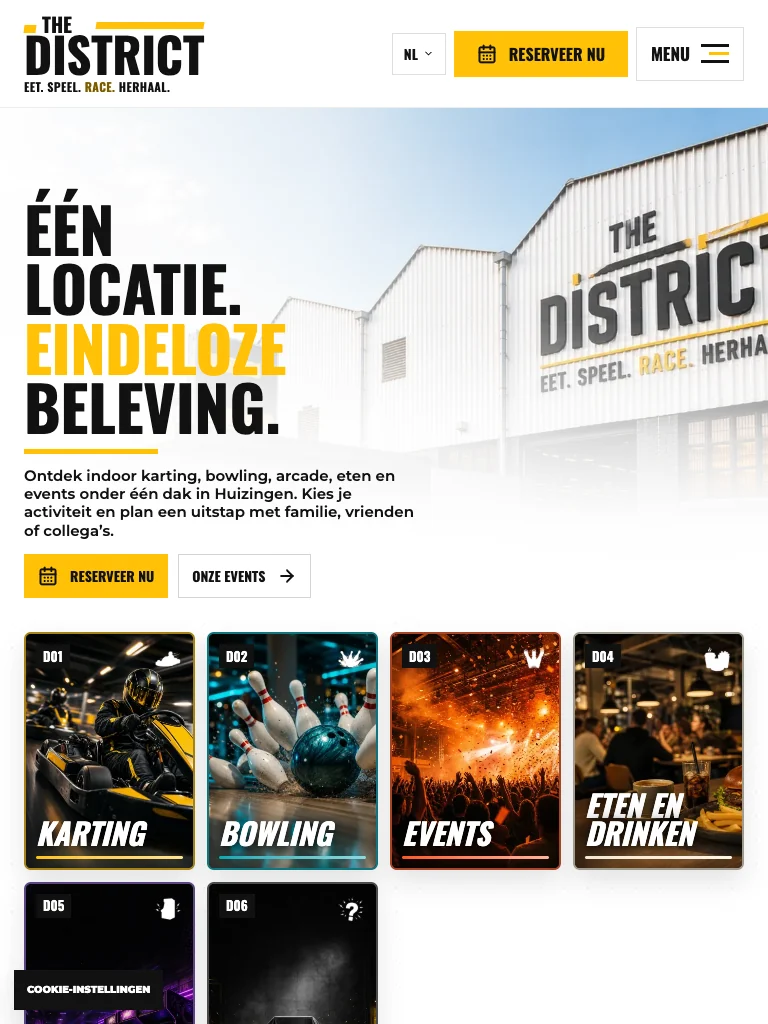 The District website — tablet