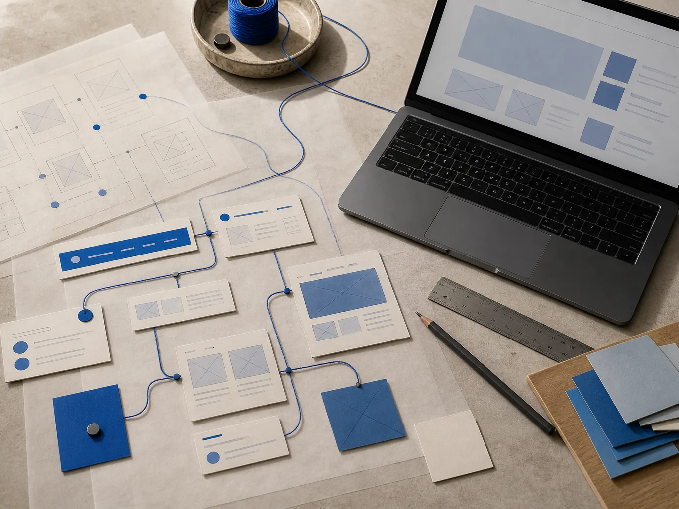 Modular website building blocks forming a stable foundation