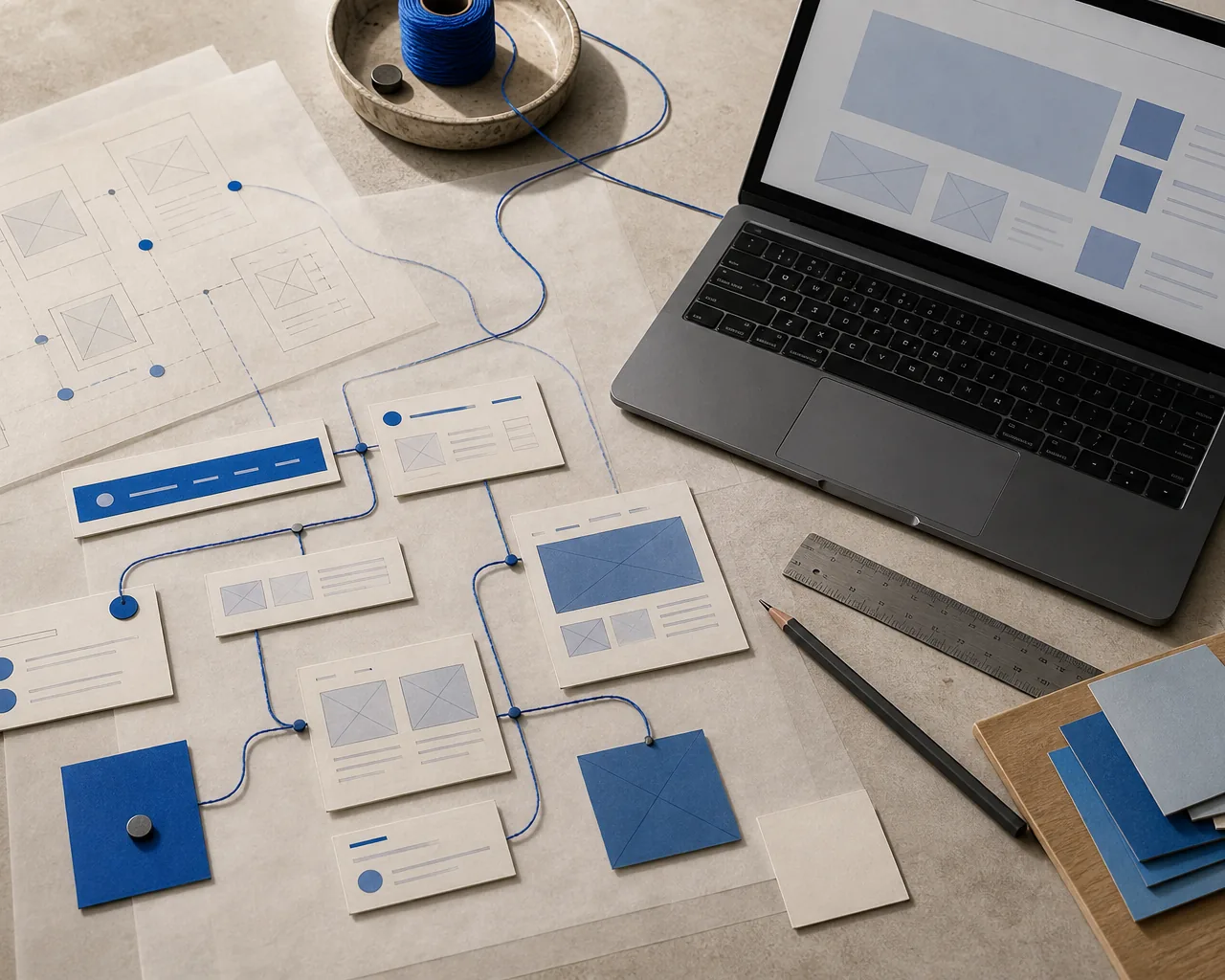 A website interface with clear measurement points for improvement